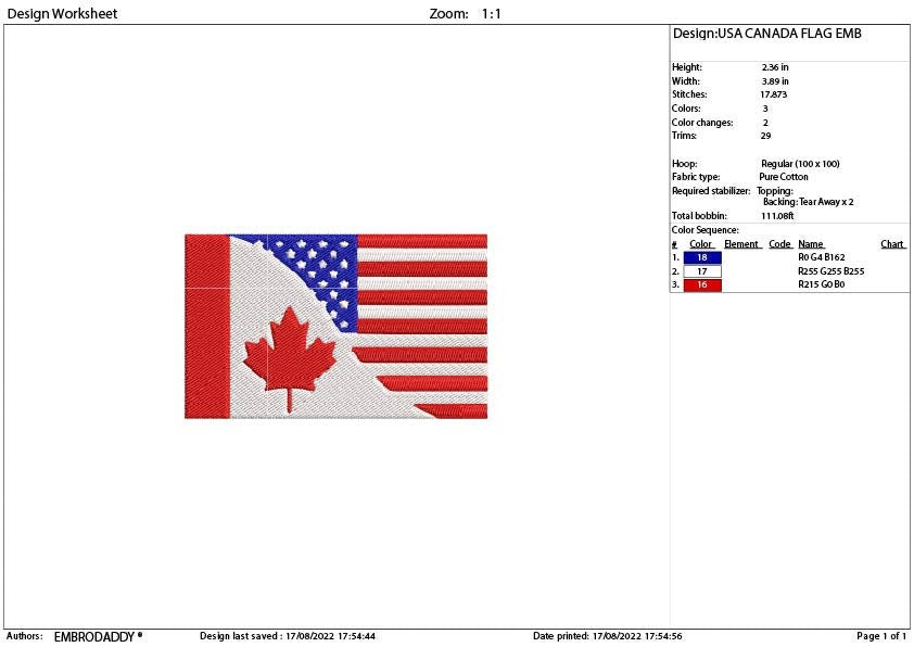 Machine Embroidery, USA Canada flag, friendship flag, american canadian gift idea PES, xxx, hus & more, embroidery files, patriotic