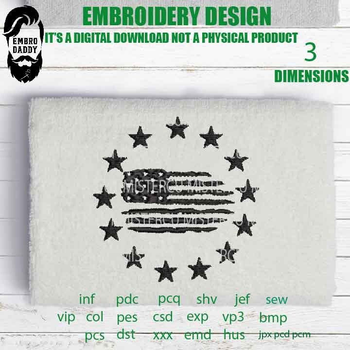 Machine Embroidery, usa flag betsy, 13 star betsy ross union, Betsy Ross American Flag gift idea PES, xxx hus & more, patriotic embroidery