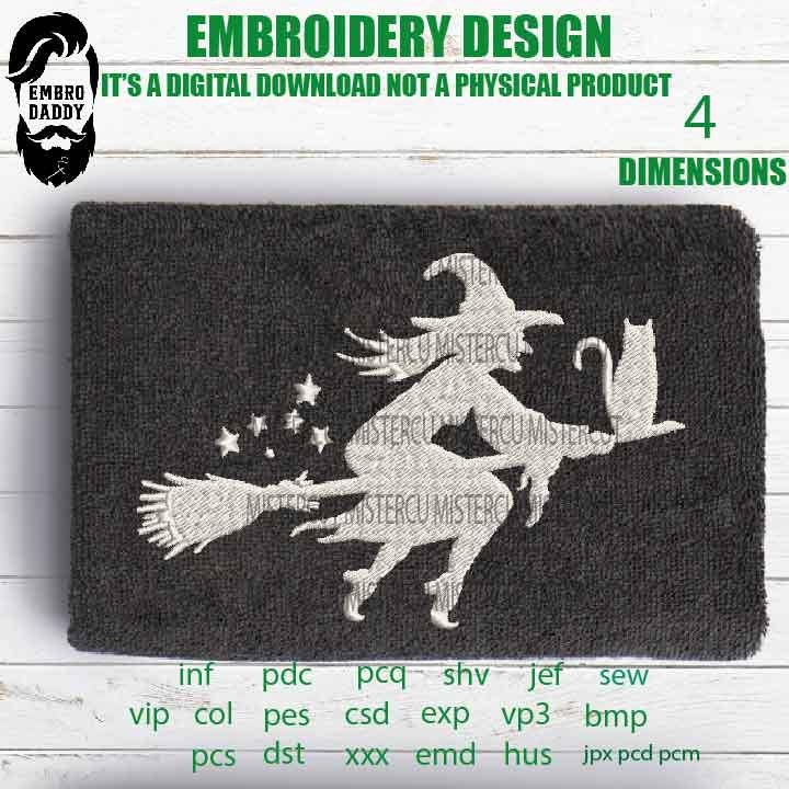 halloween witch Machine Embroidery funny gift idea PES, xxx, hus & more, embroidery files digital download