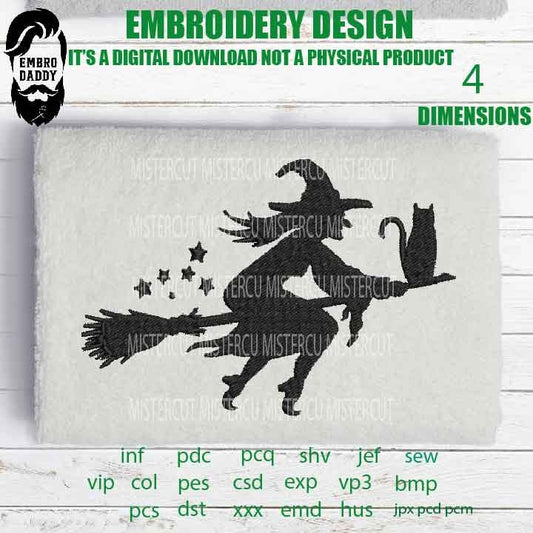 halloween witch Machine Embroidery funny gift idea PES, xxx, hus & more, embroidery files digital download