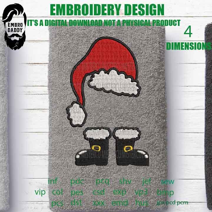 Embroidery files, Santa Claus  Machine Embroidery Design, 4 sizes, Embroidery Design, Embroidery Pattern, Embroidery File PES, xxx, & more