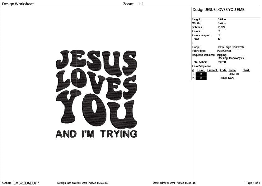 Embroidery files, Jesus loves you and I'm traying Machine Embroidery Design, 3 sizes, Embroidery Pattern, Embroidery File PES, xxx, & more