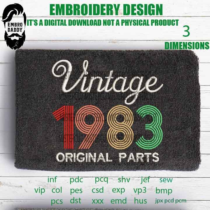 Machine Embroidery, Vintage 1983 Original parts pes, birthday funny embroidery files, gift idea PES, xxx, hus & more