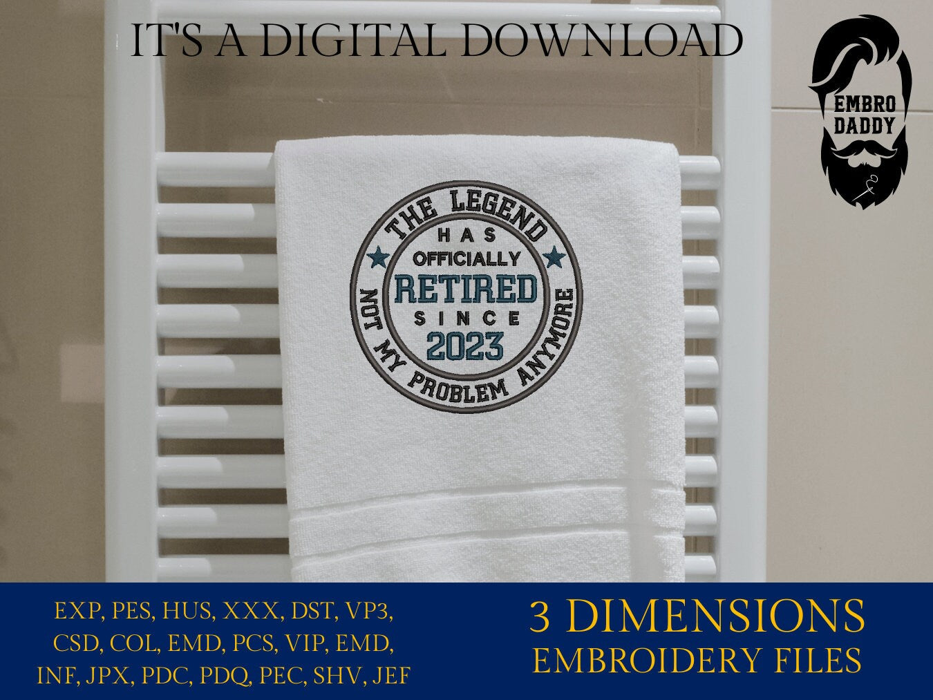 Retired 2023 Embroidery Pattern File in PES, DST, hus & more